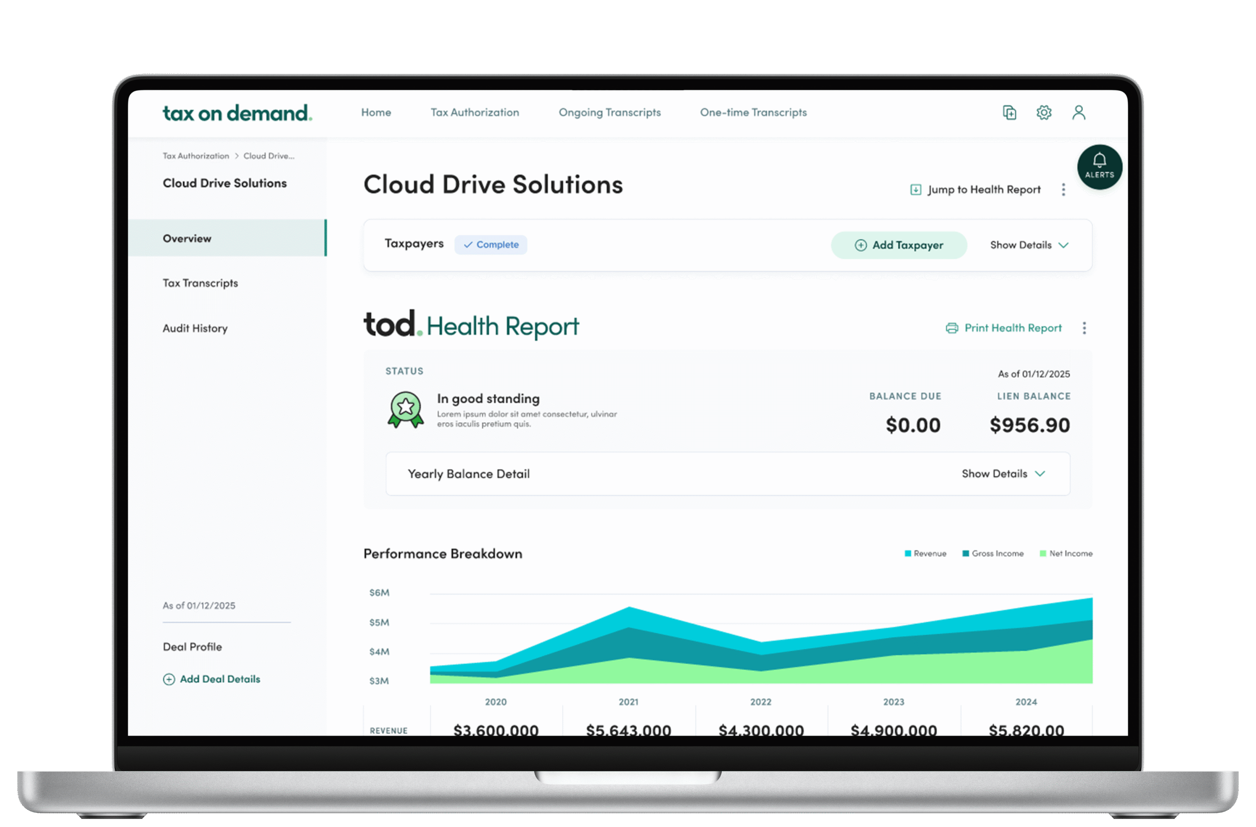tax on demand dashboard 1